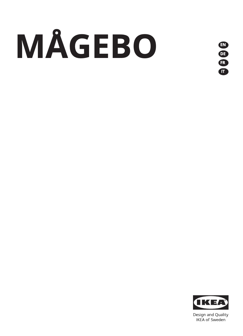 Page 1 de la notice Manuel utilisateur Ikea MÅGEBO 105.570.55