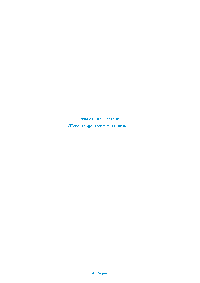 Page 1 de la notice Manuel utilisateur Indesit I1 D81W EE