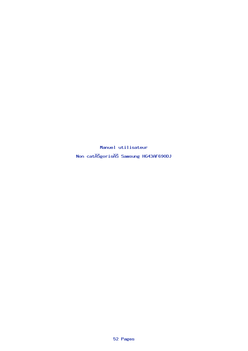 Page 1 de la notice Manuel utilisateur Samsung HG43AF690DJ