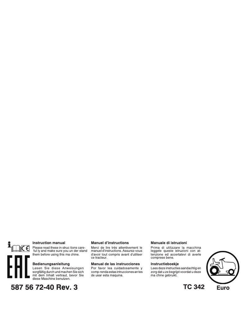 Page 1 de la notice Manuel utilisateur Husqvarna TC 342