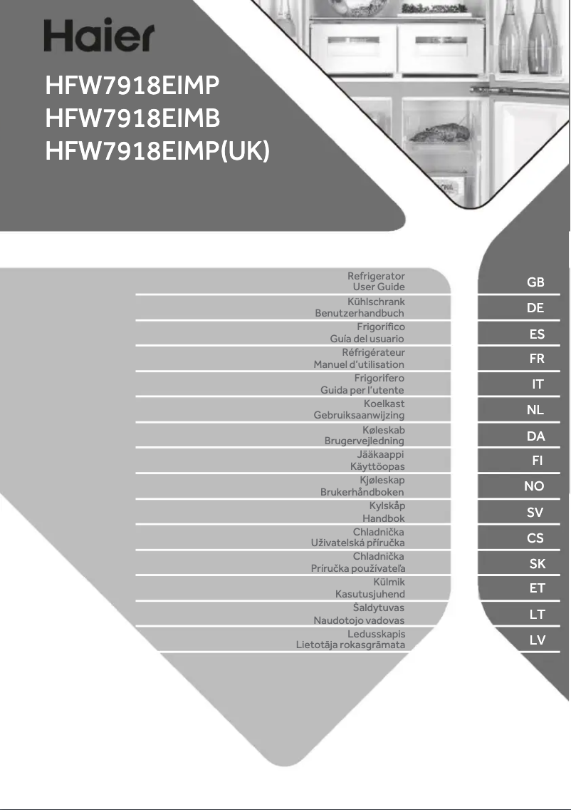 Page 1 de la notice Manuel utilisateur Haier HFW7918EIMP