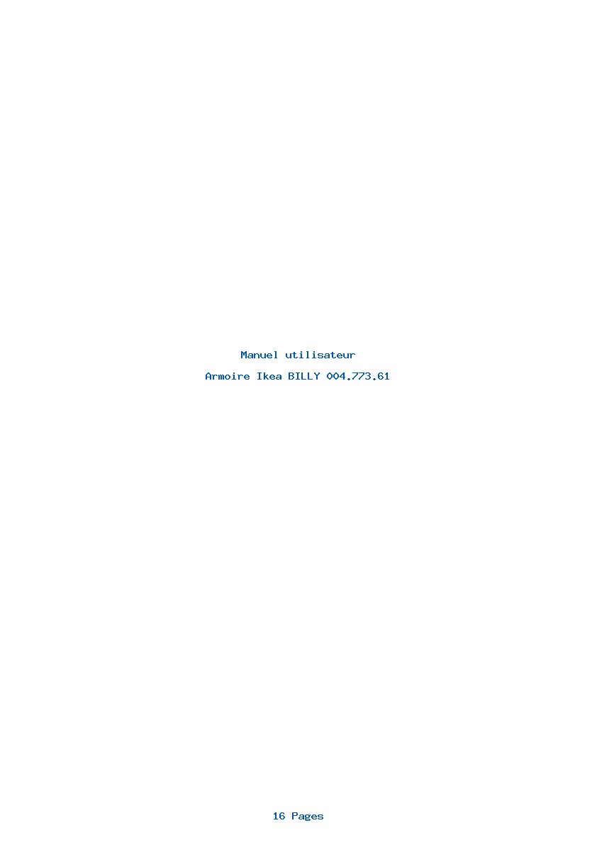 Page 1 de la notice Manuel utilisateur Ikea BILLY 004.773.61
