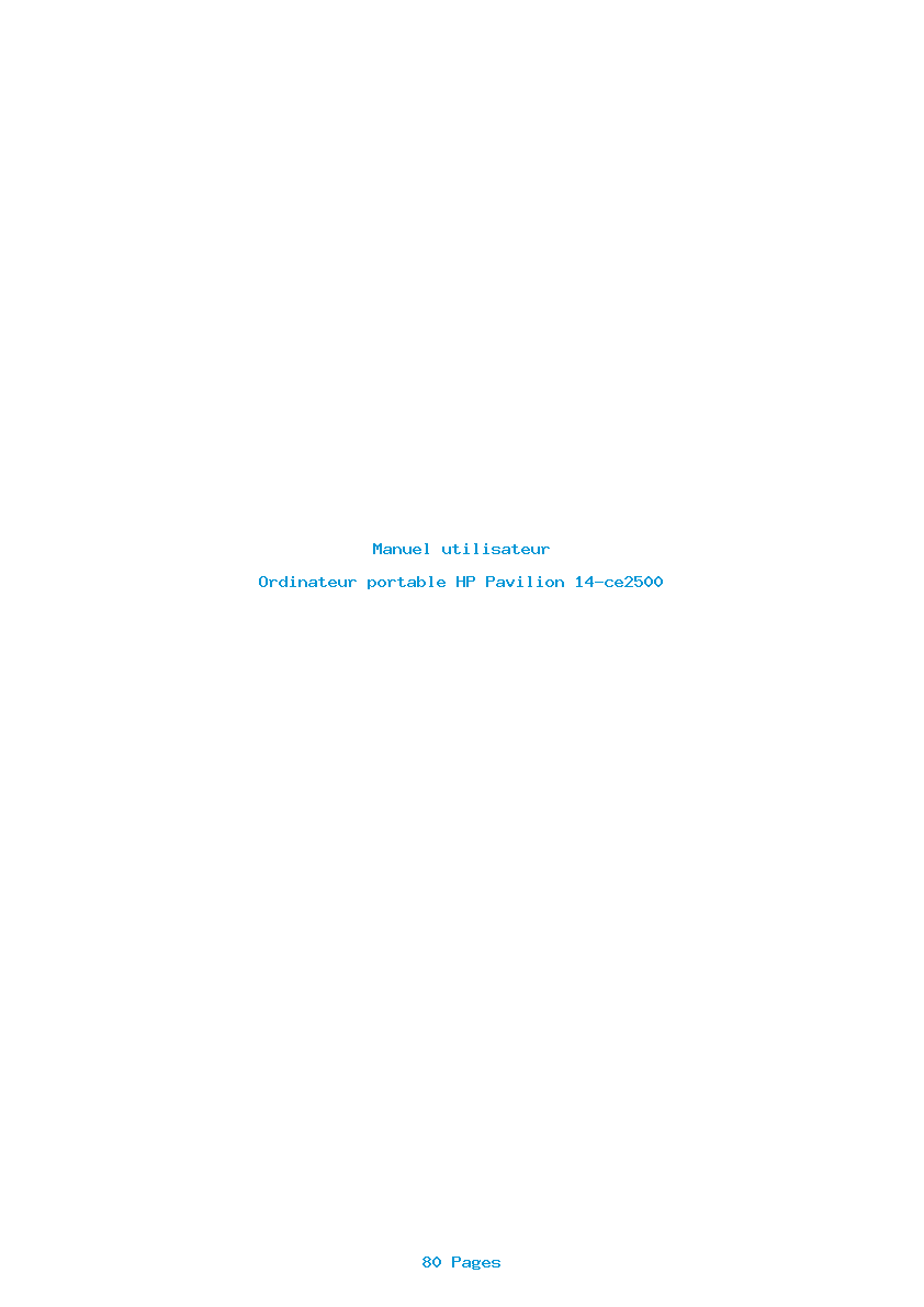 Page 1 de la notice Manuel utilisateur HP Pavilion 14-ce2500