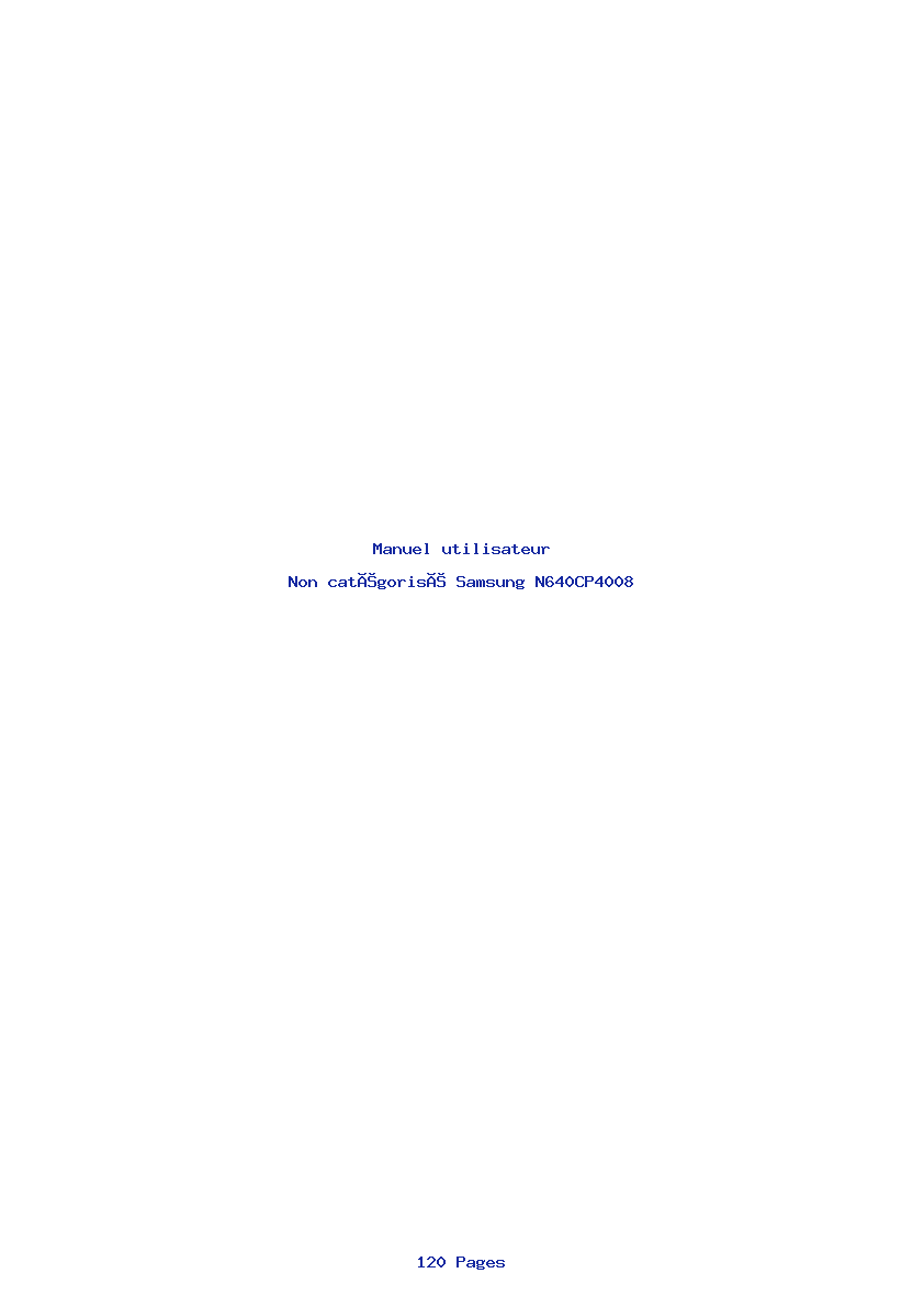 Page 1 de la notice Manuel utilisateur Samsung N640CP4008