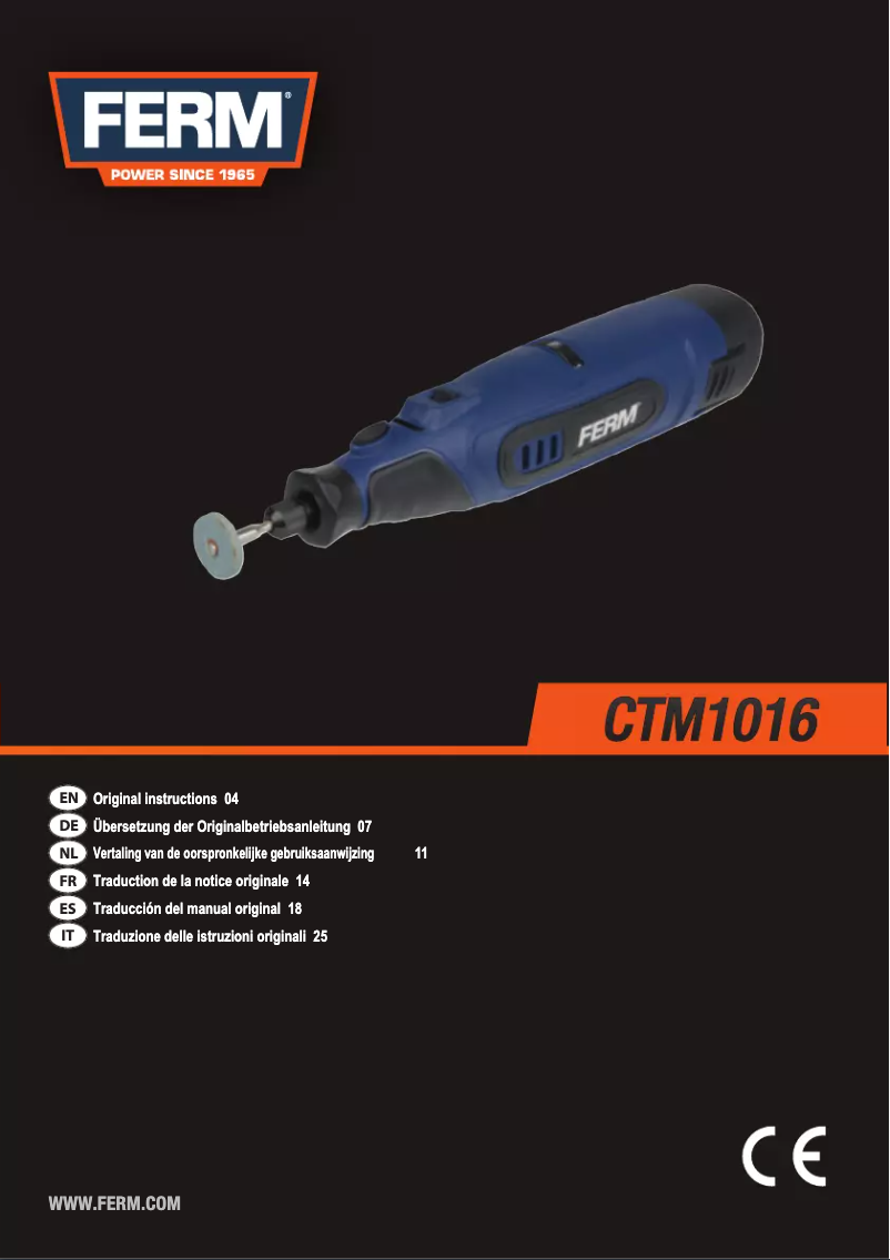 Page 1 de la notice Manuel utilisateur Ferm CTM1016