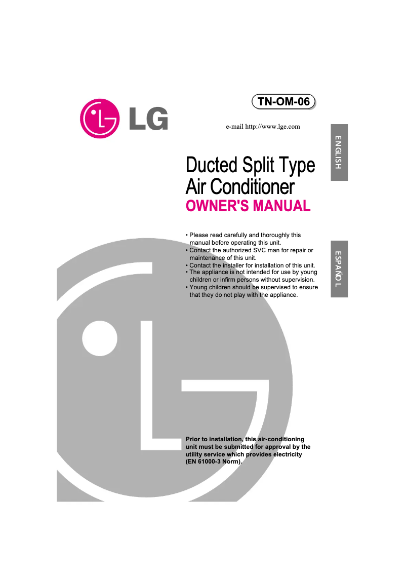 Page 1 of the manual User Manual LG TNNC0602SA0