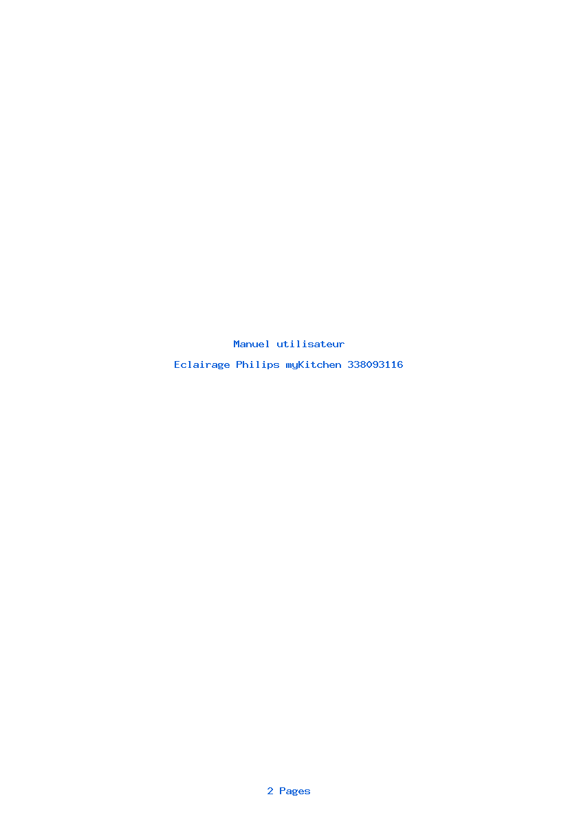 Page 1 de la notice Manuel utilisateur Philips myKitchen 338093116