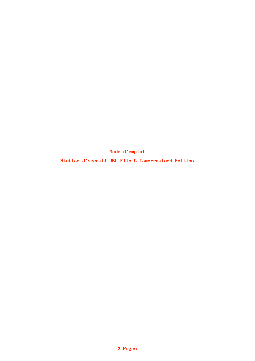 Page 1 de la notice Mode d'emploi JBL Flip 5 Tomorrowland Edition