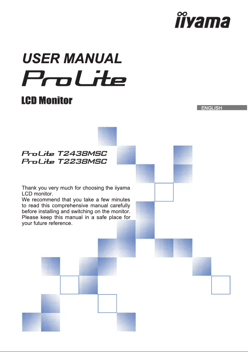 Page 1 de la notice Manuel utilisateur Iiyama ProLite T2438MSC