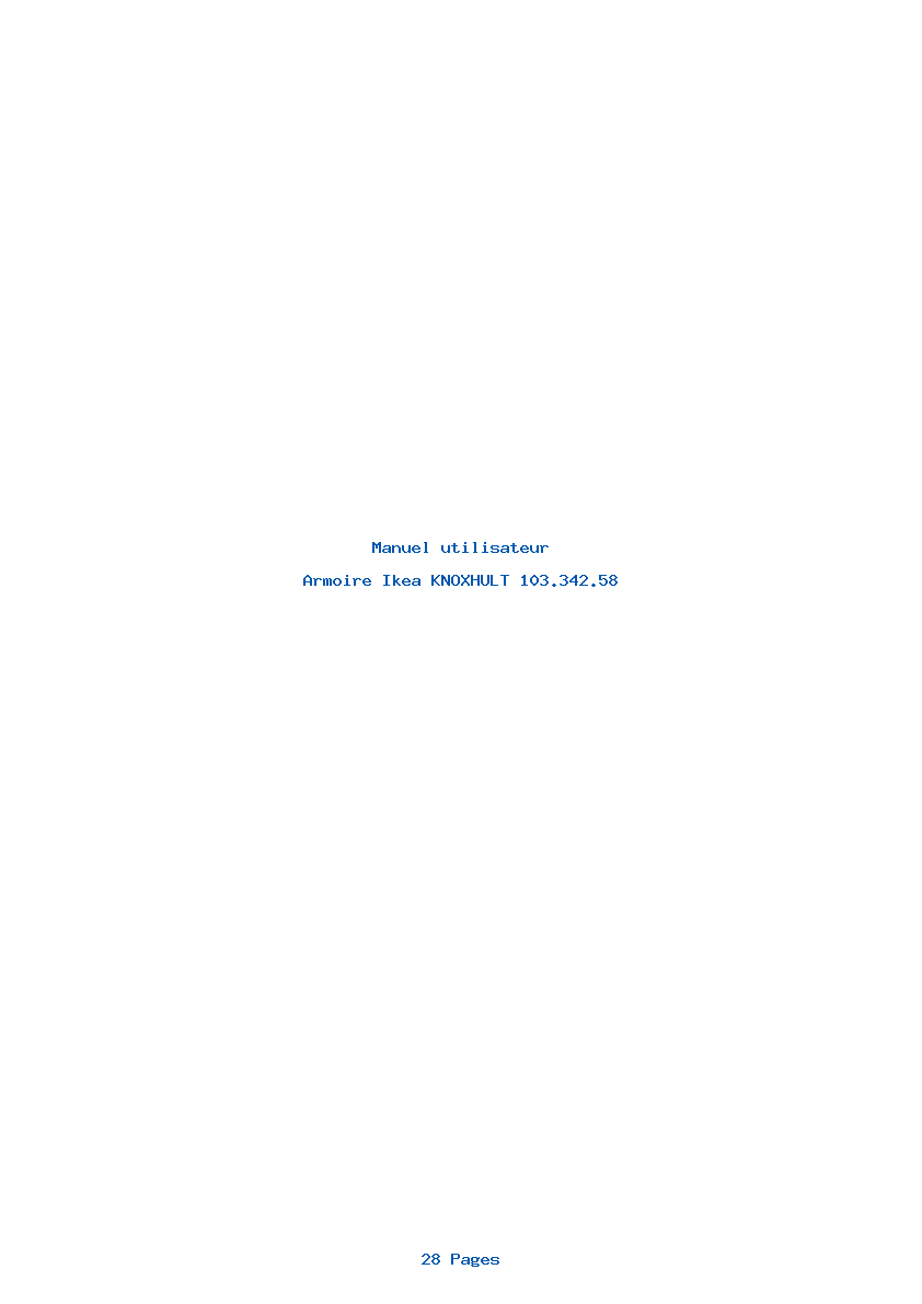 Page 1 de la notice Manuel utilisateur Ikea KNOXHULT 103.342.58