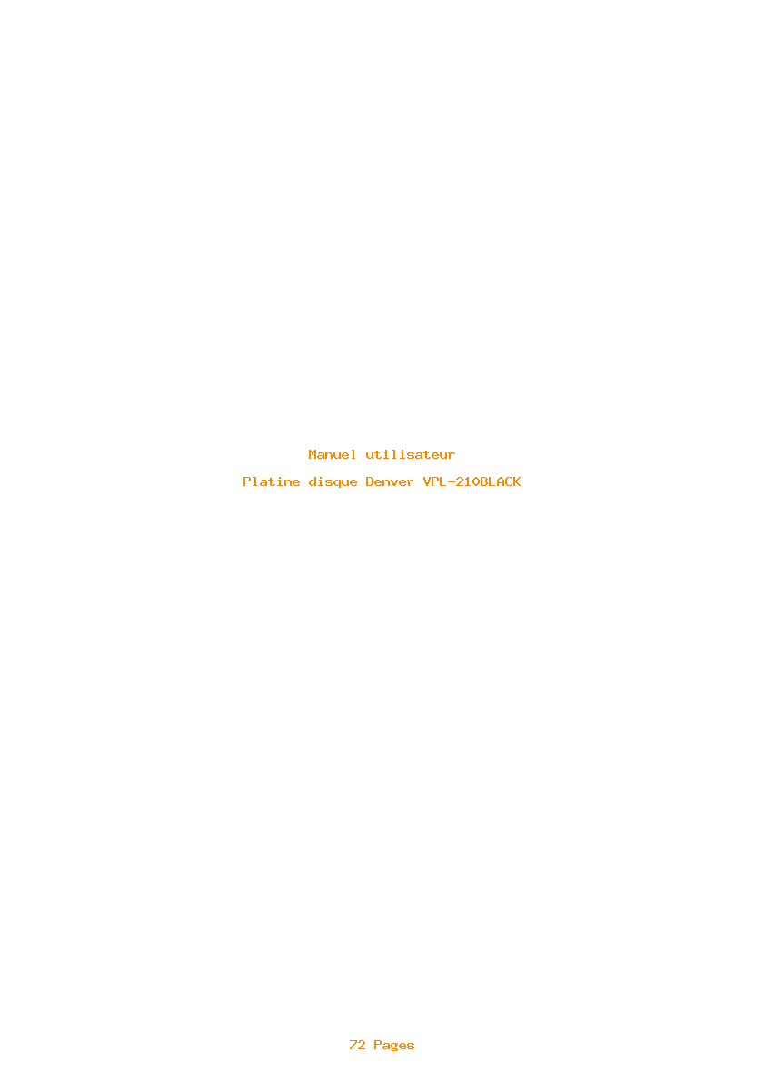 Page 1 de la notice Manuel utilisateur Denver VPL-210BLACK