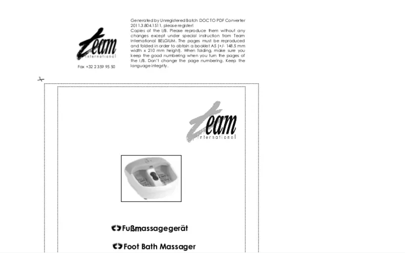 Page 1 de la notice Manuel utilisateur Team FM 4