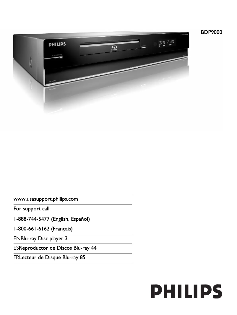 Image de la première page du manuel de l'appareil BDP9000