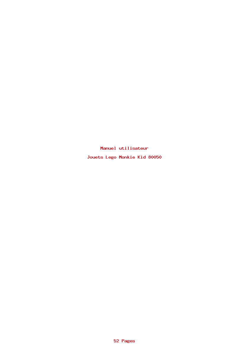 Page 1 de la notice Manuel utilisateur Lego Monkie Kid 80050