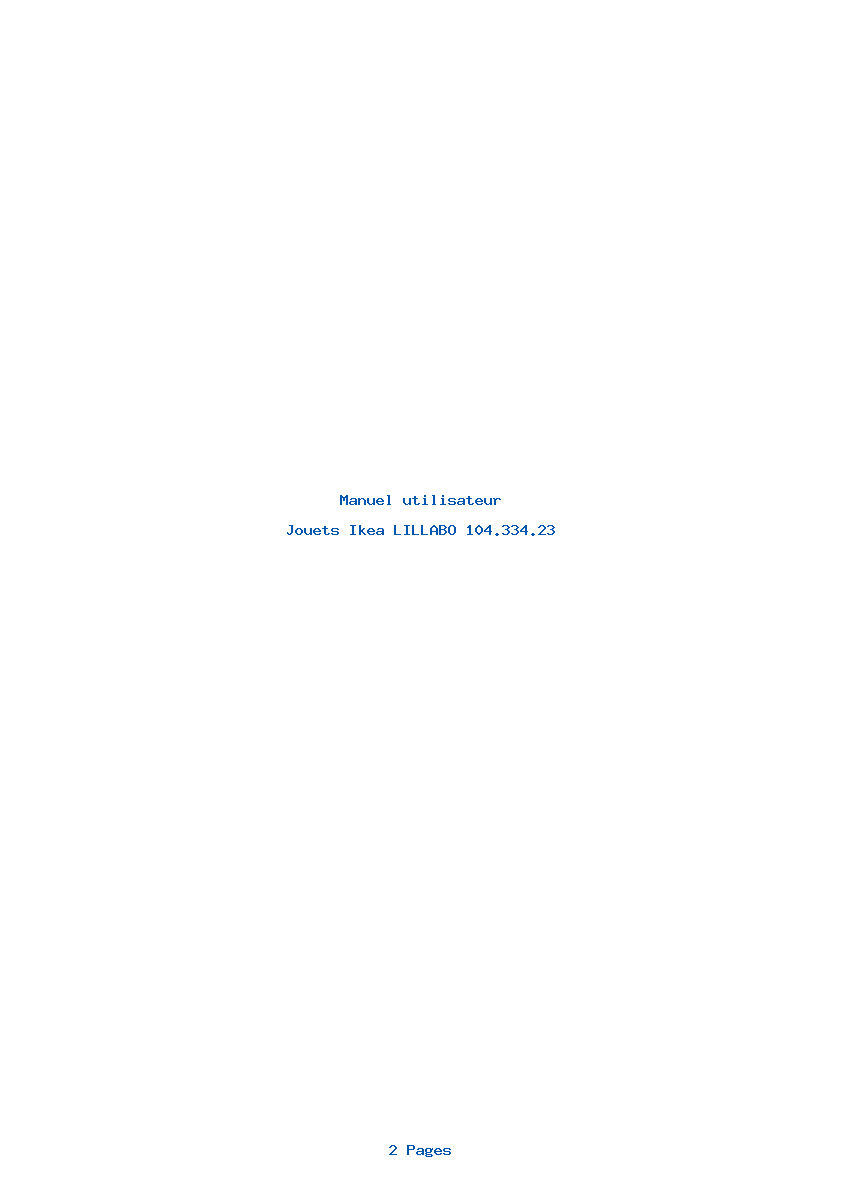 Page 1 de la notice Manuel utilisateur Ikea LILLABO 104.334.23