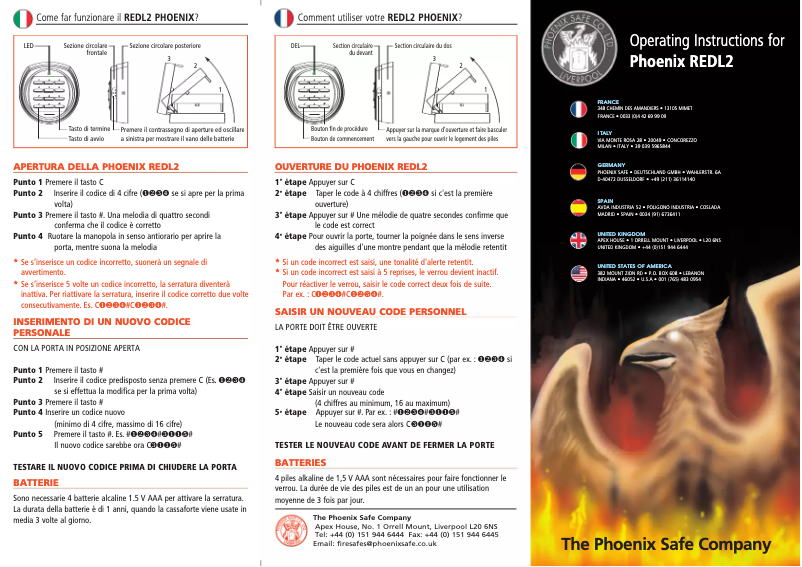 Page 1 de la notice Manuel utilisateur Phoenix REDL2