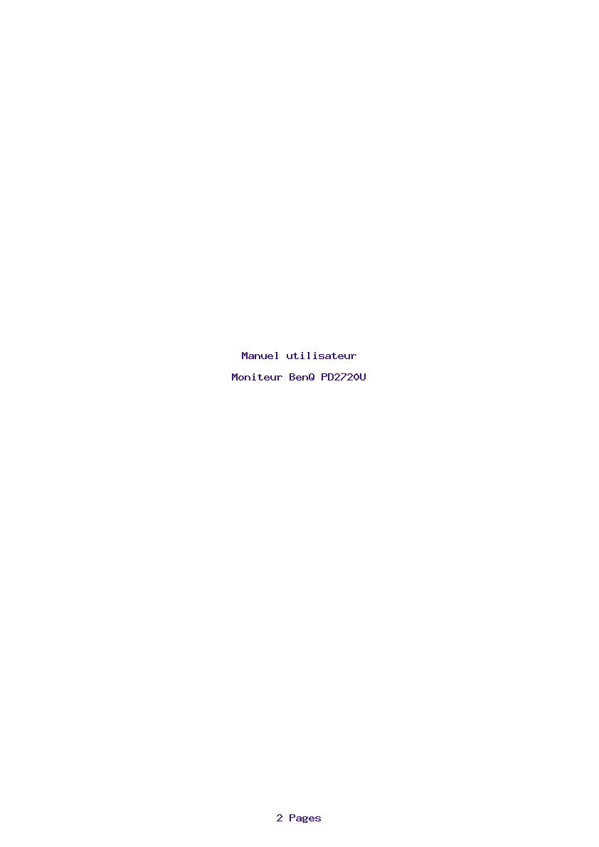 Page 1 de la notice Manuel utilisateur BenQ PD2720U