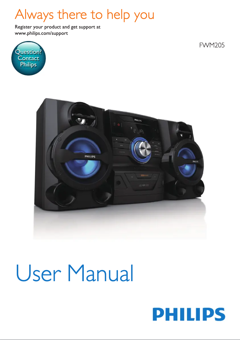 Page 1 de la notice Mode d'emploi Philips FWM205
