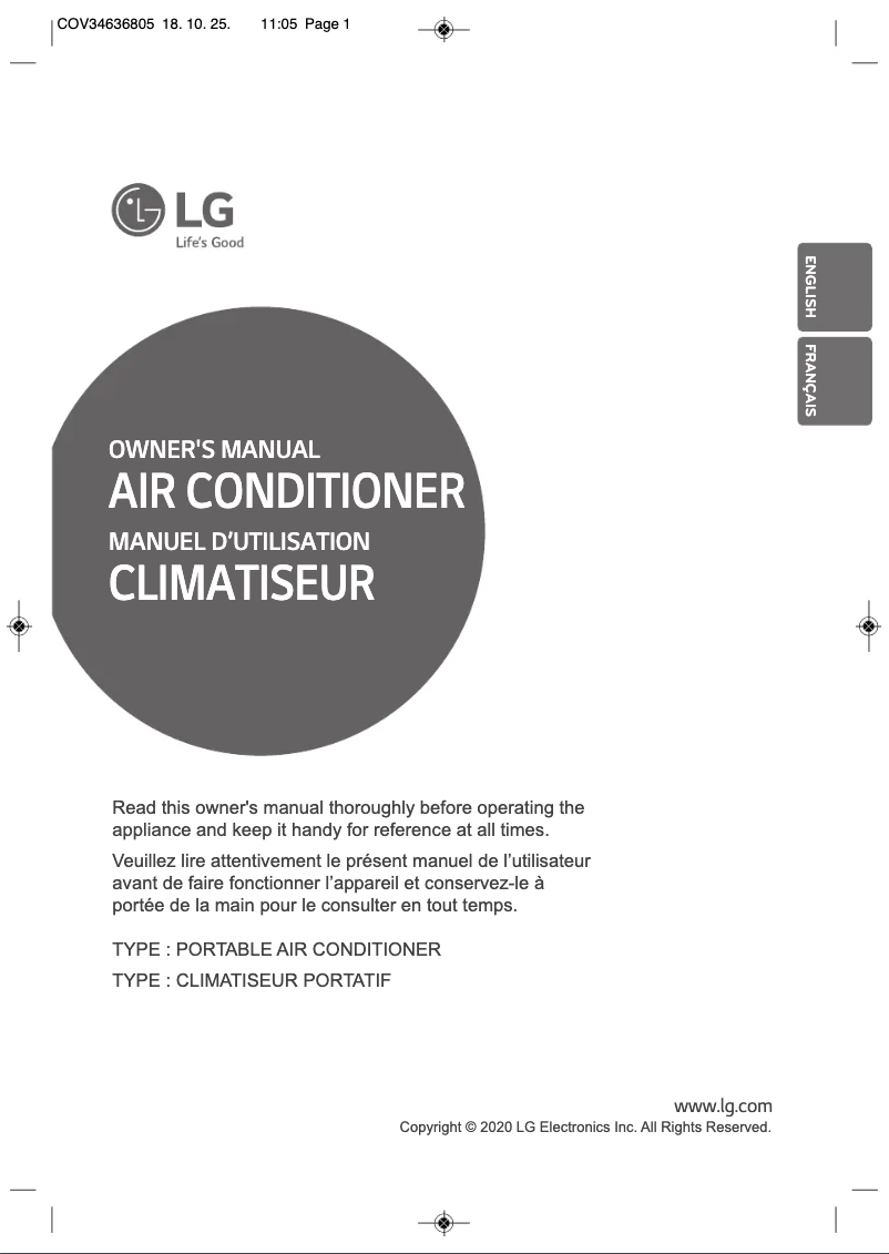 Page 1 de la notice Manuel utilisateur LG LP1021GSB