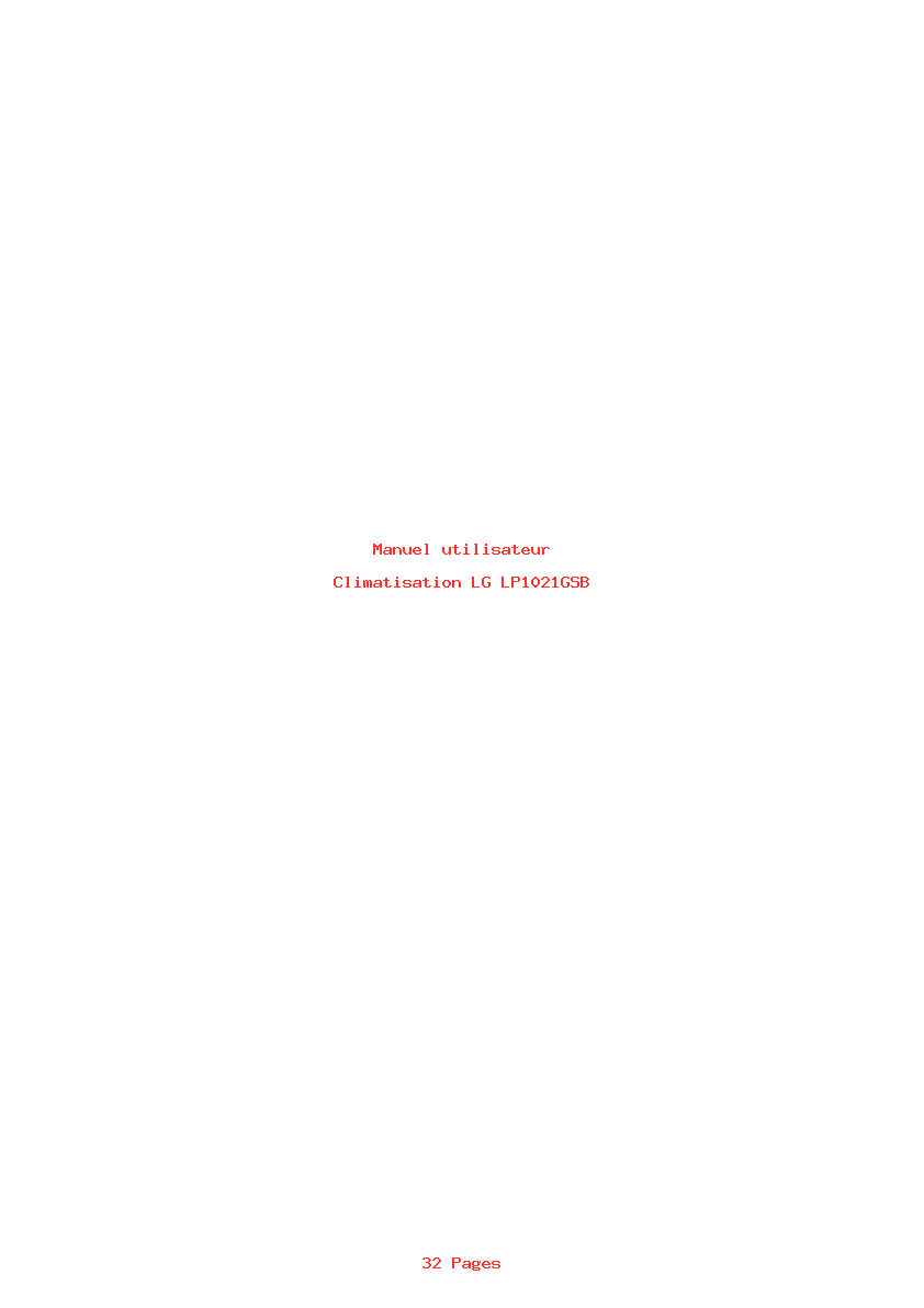 Page 1 de la notice Manuel utilisateur LG LP1021GSB