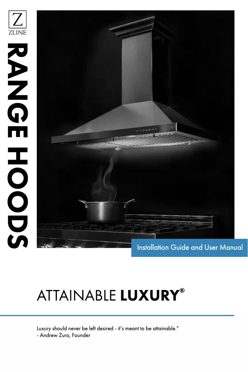 Page 1 de la notice Manuel utilisateur ZLine RC30