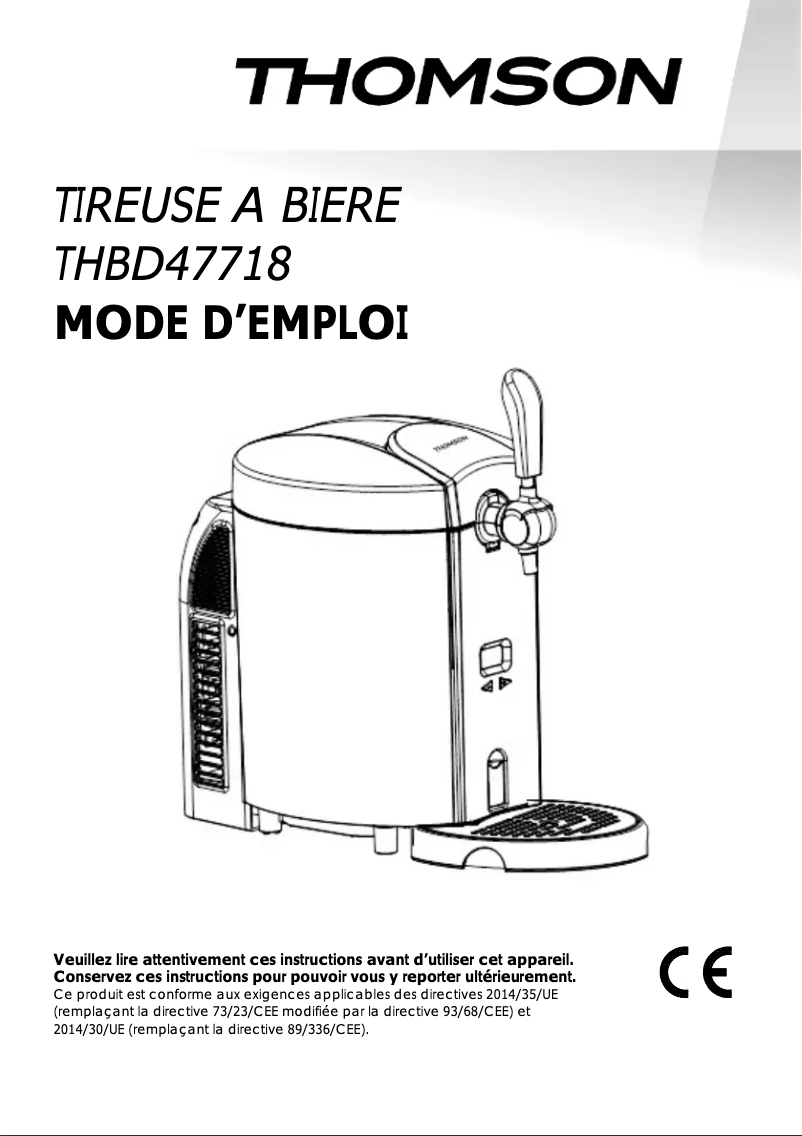 Page 1 de la notice Manuel utilisateur Thomson THBD47718