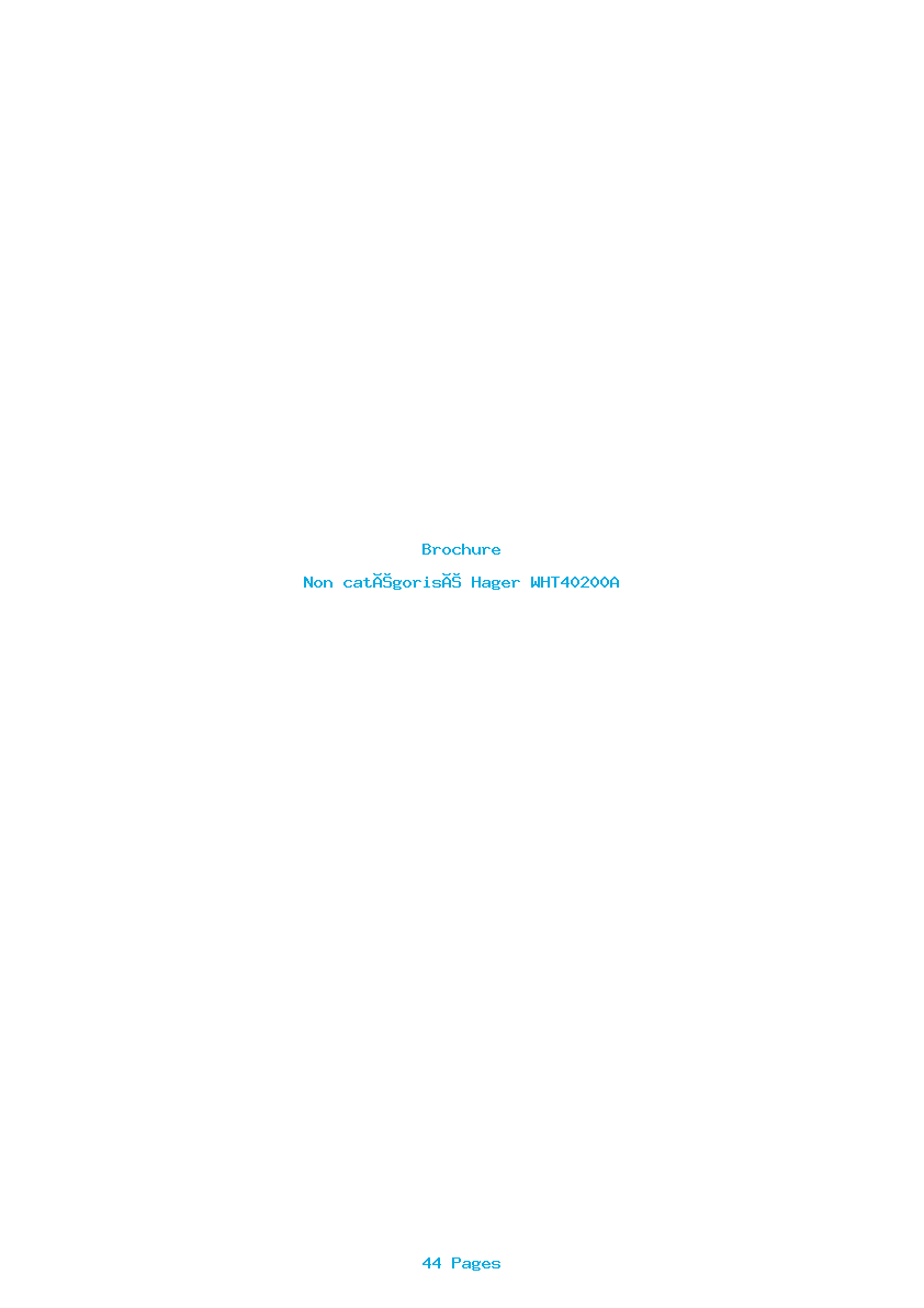 Page 1 de la notice Brochure Hager WHT40200A