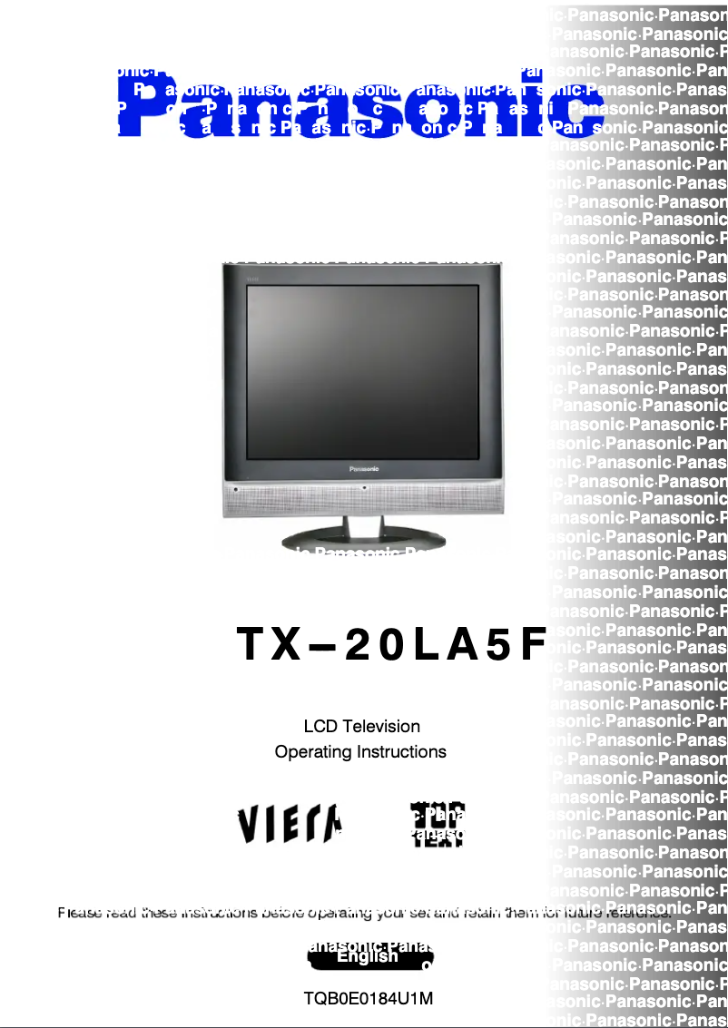 Page 1 de la notice Manuel utilisateur Panasonic Viera TX-20LA5F