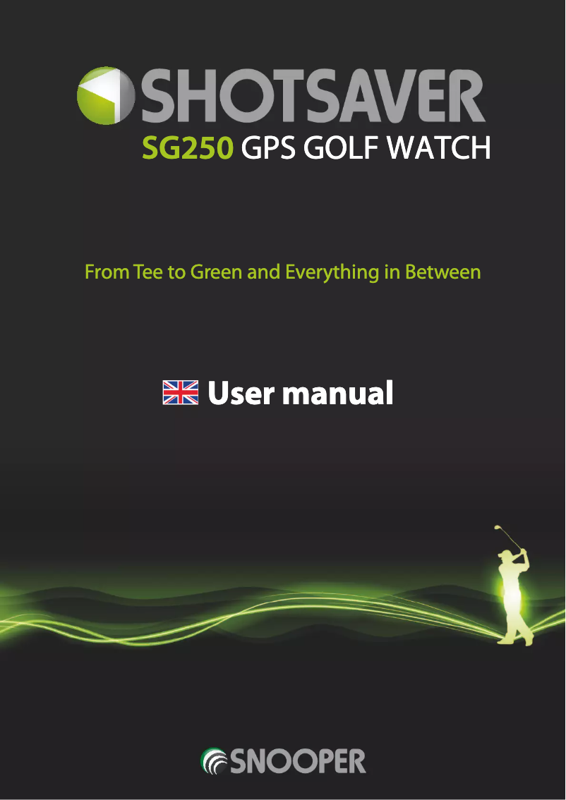 Page 1 de la notice Manuel utilisateur Snooper SG250 GPS Golf Watch