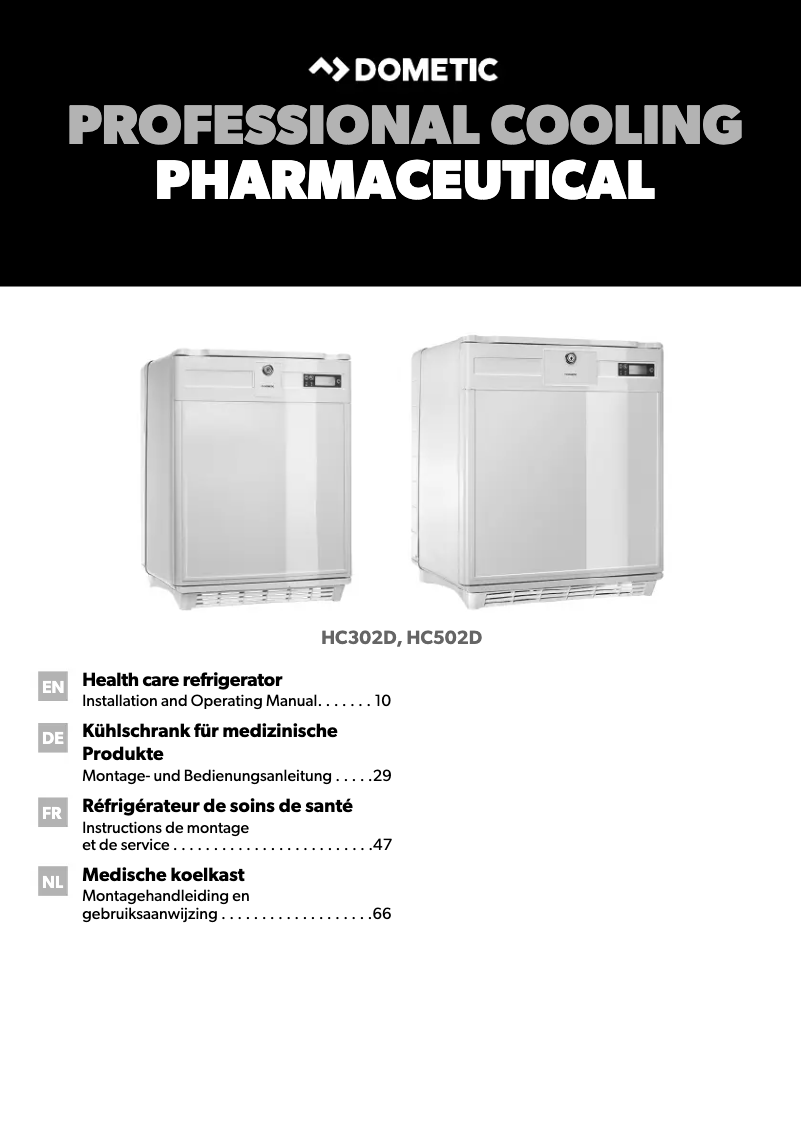 Page 1 de la notice Manuel utilisateur Dometic HC502D