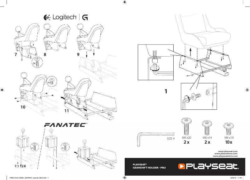 Page 1 de la notice Manuel utilisateur Playseat GearShiftHolder PRO