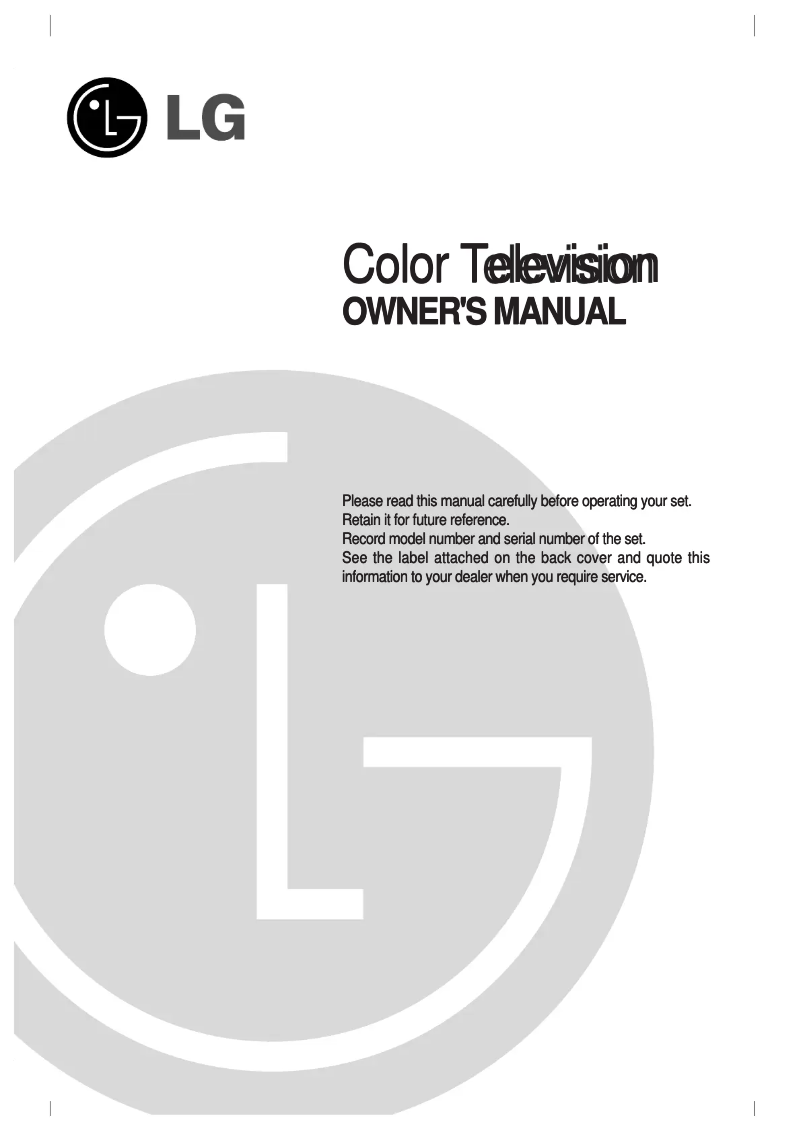 Page 1 of the manual User Manual LG 29FG1RK