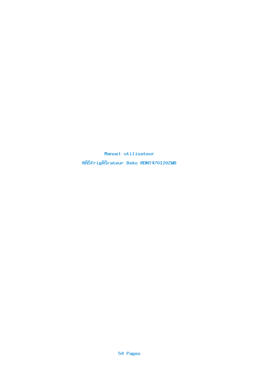 Page 1 de la notice Manuel utilisateur Beko RDNT470I20ZWB