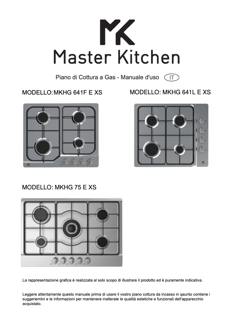 Page 1 de la notice Manuel utilisateur Master Kitchen MKHG 641F E XS