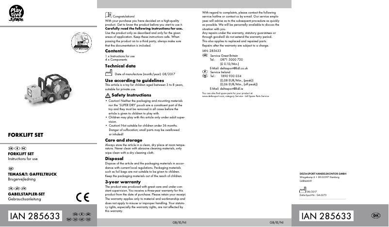 Page 1 de la notice Manuel utilisateur Playtive IAN 285633