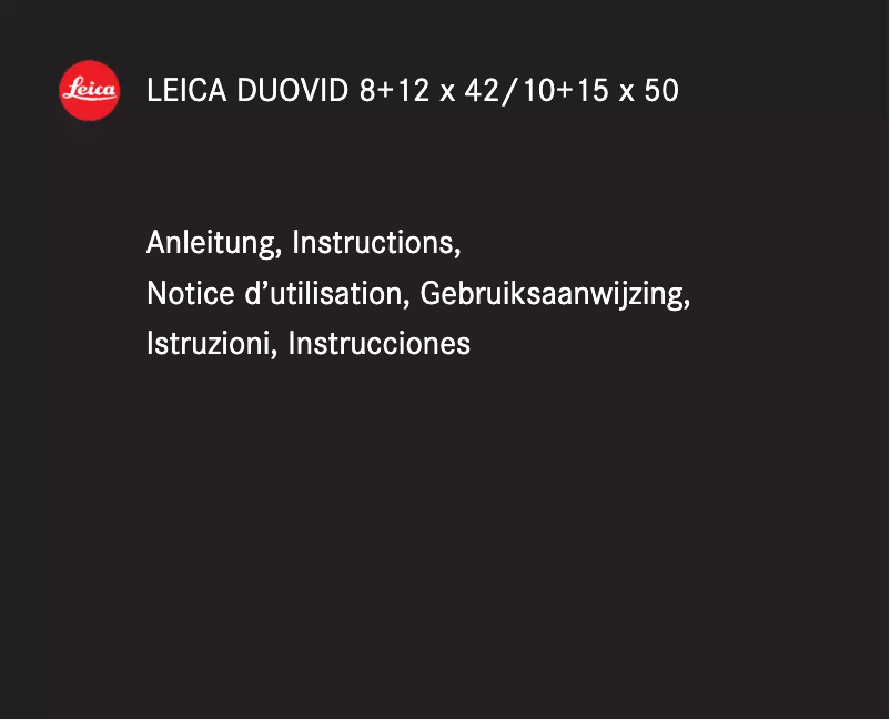 Page 1 de la notice Manuel utilisateur Leica Duovid 50
