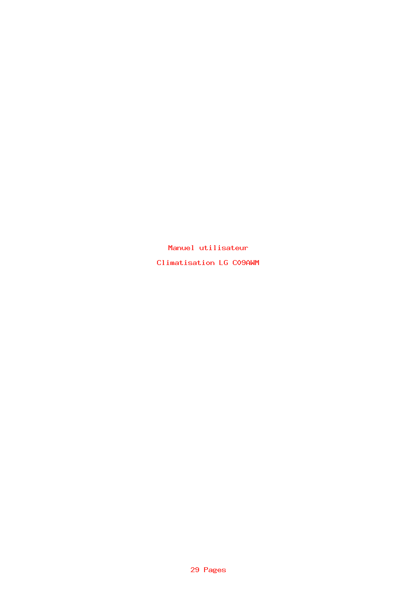 Page 1 de la notice Manuel utilisateur LG C09AWM