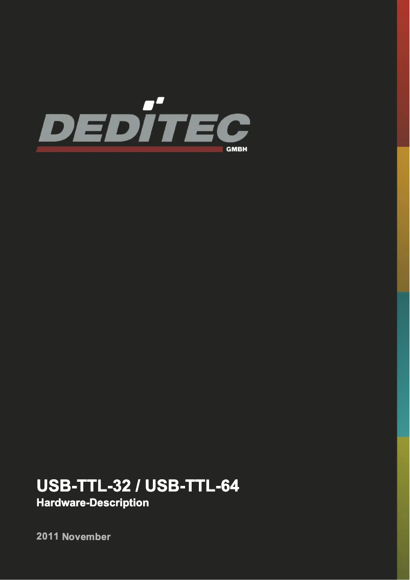 Page 1 de la notice Manuel utilisateur Deditec USB-TTL-32