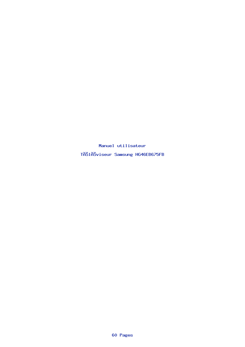 Page 1 de la notice Manuel utilisateur Samsung HG46EB675FB