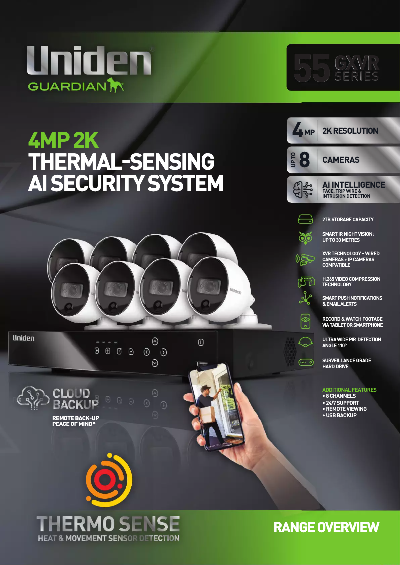 Page 1 de la notice Brochure Uniden GXVR55840