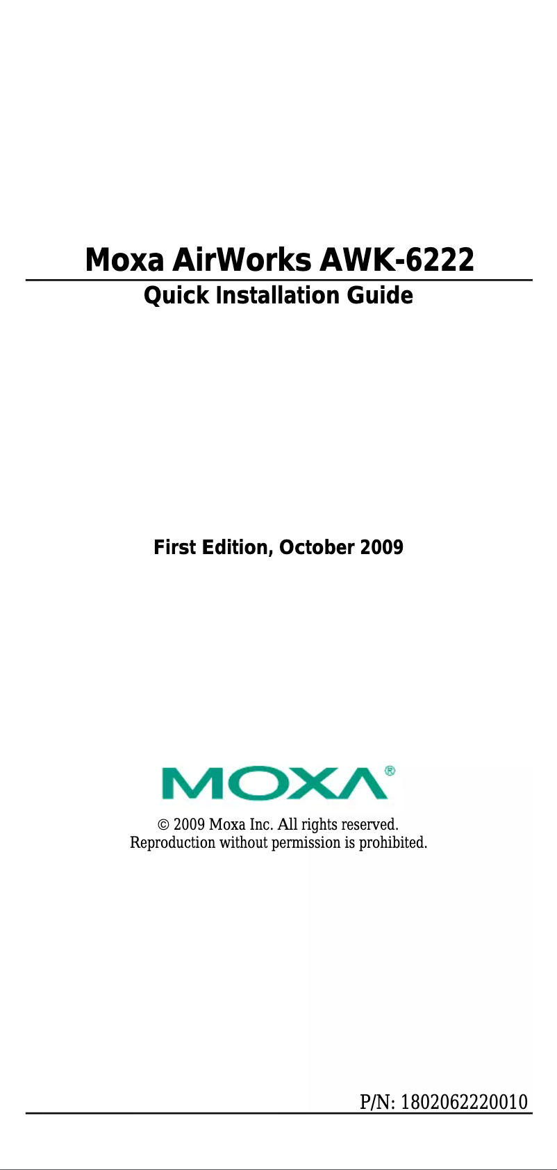 Page 1 de la notice Manuel utilisateur Moxa AWK-6222-JP-T