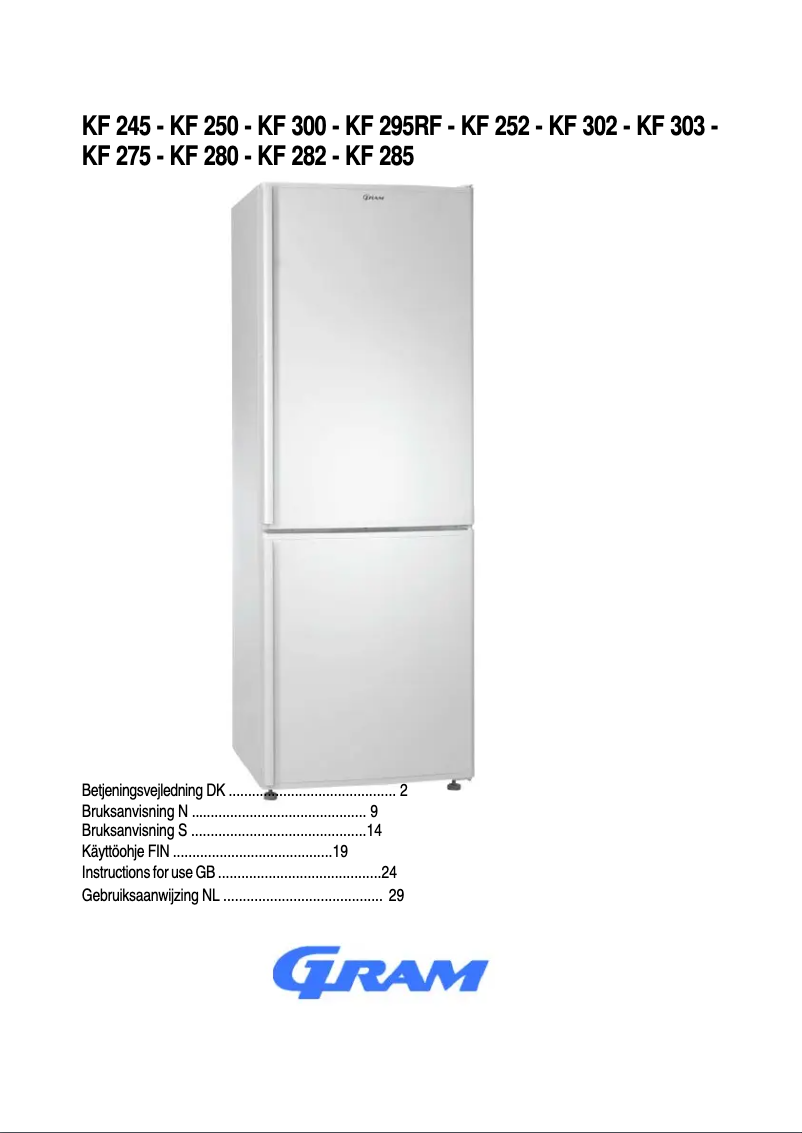 Page 1 de la notice Manuel utilisateur Gram KF 300-02 G