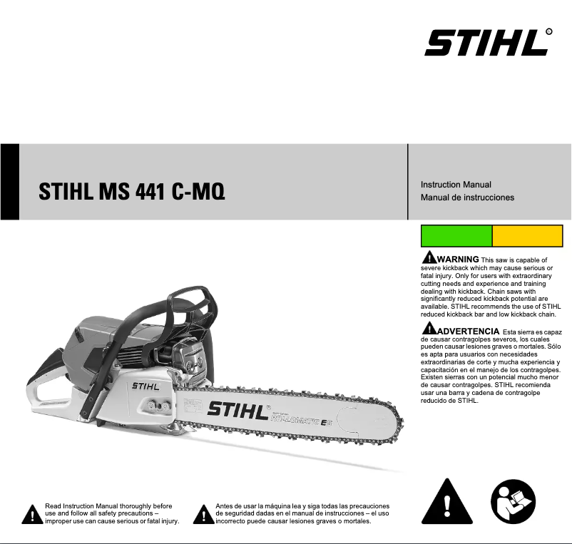 Page 1 de la notice Manuel utilisateur Stihl MS 441 C-MQ