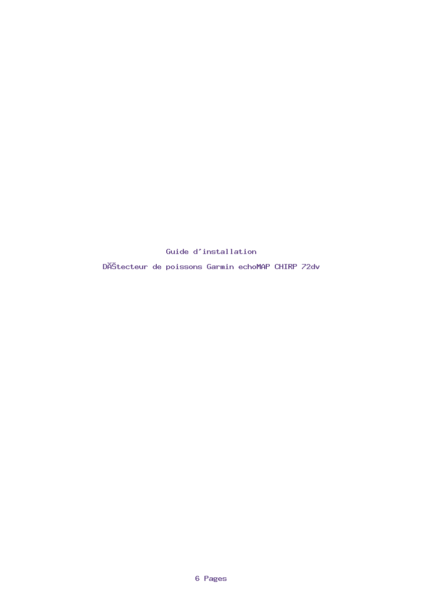 Page 1 de la notice Guide d'installation Garmin echoMAP CHIRP 72dv