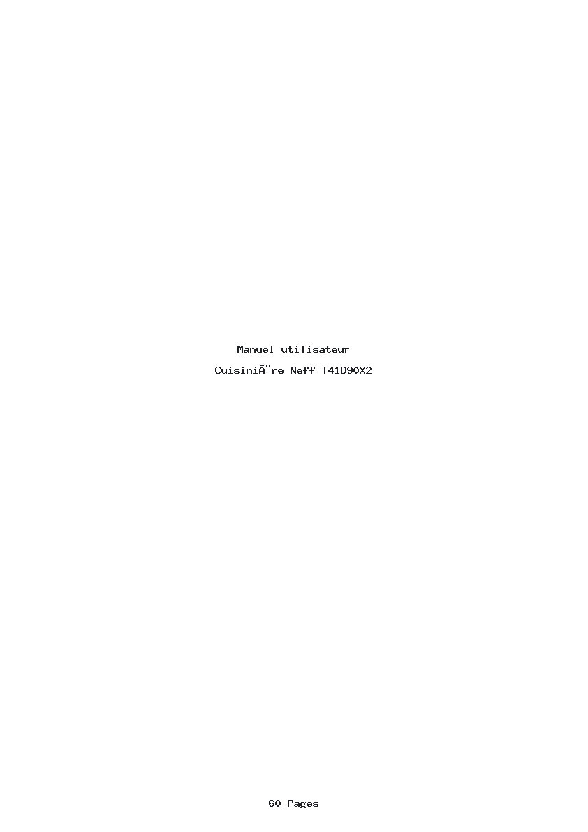 Page 1 de la notice Manuel utilisateur Neff T41D90X2