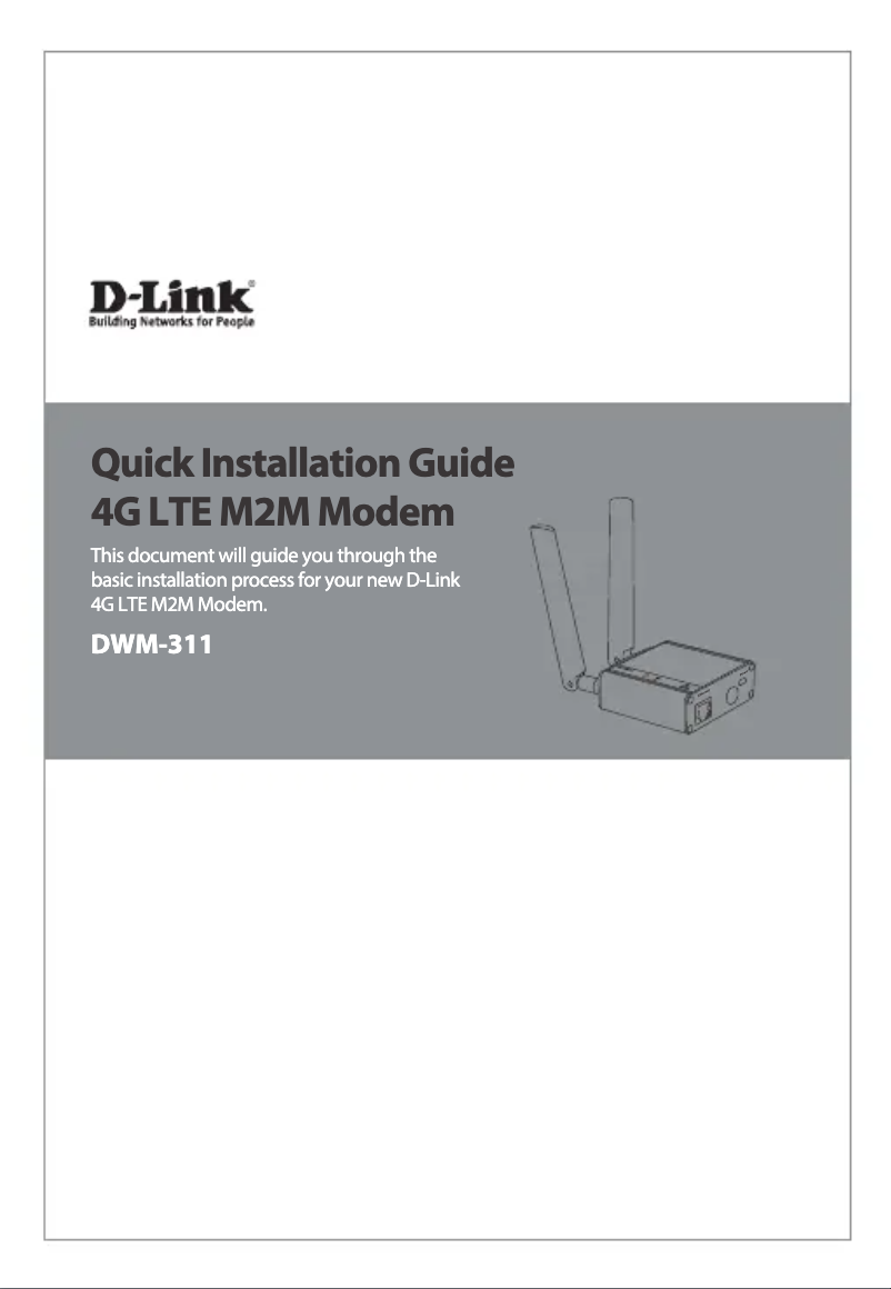 Page 1 de la notice Guide d'installation D-Link DWM-311