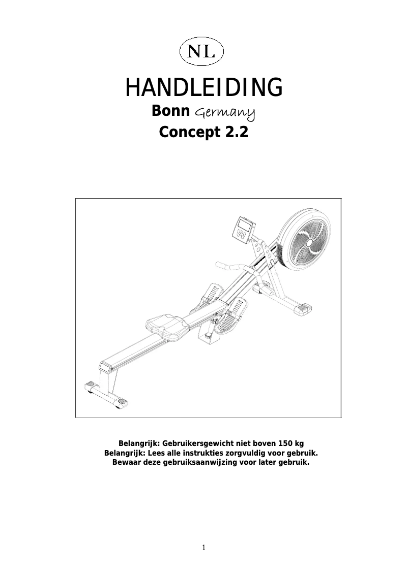 Página 1 del manual Manual de usuario Joy Sport Bonn Germany Concept 2.2