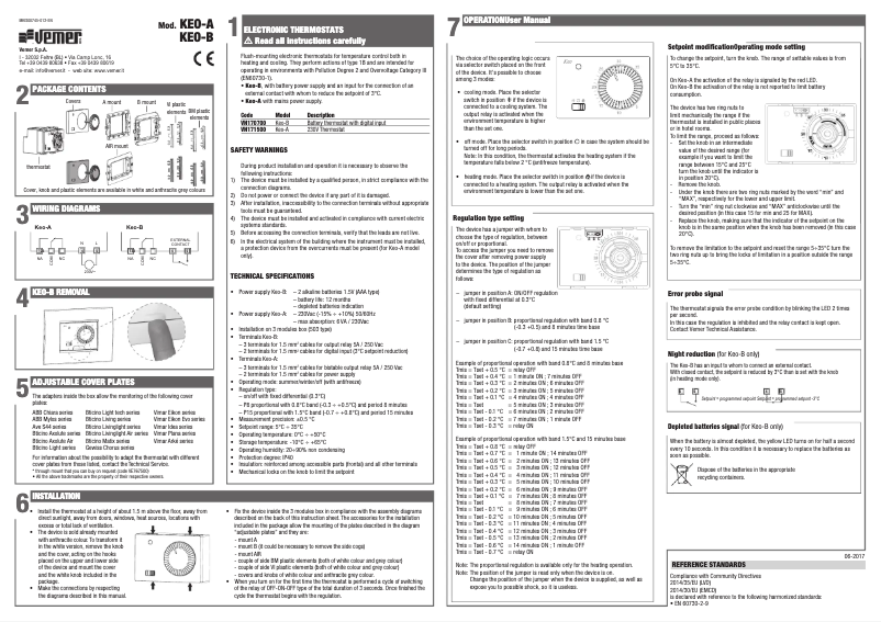 Page 1 de la notice Manuel utilisateur Vemer Keo-A