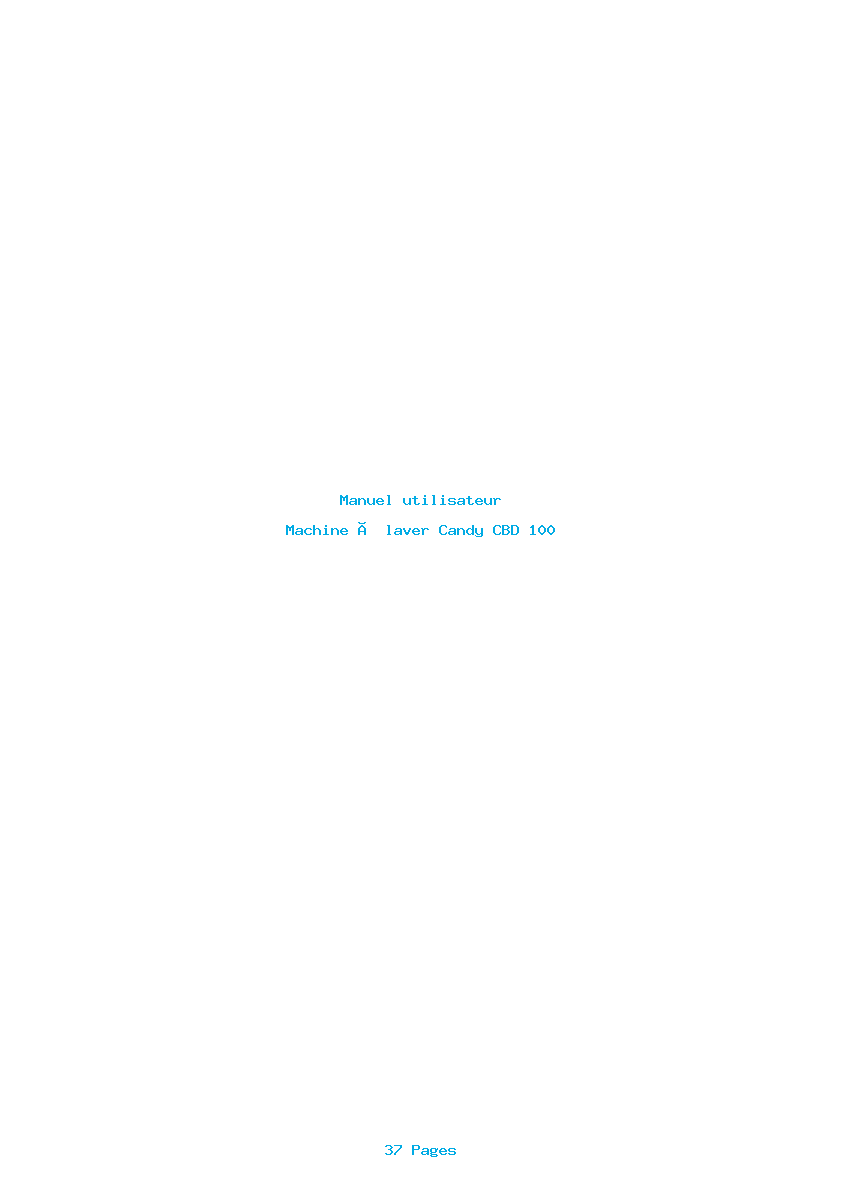 Page 1 de la notice Manuel utilisateur Candy CBD 100