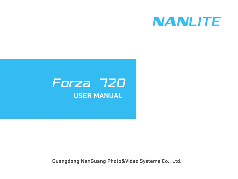 Page 1 de la notice Manuel utilisateur Nanlite Forza 720
